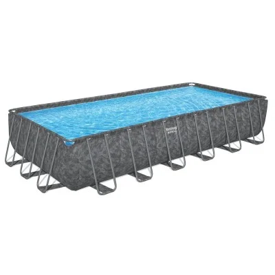 Bestway 7.32m x 3.66m x 1.32m rectangular pool set (pool, sand filter pump(220-240v), ladder, cover, polysphere? pool filtration balls.)